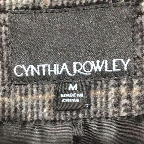 Cynthia Rowley Double Breasted Black Tweed Blazer Jacket - Picture 8 of 10